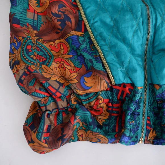 Vintage Teal Nylon Zip Up Lightweight Spring Jacket L - Picture 8 of 10